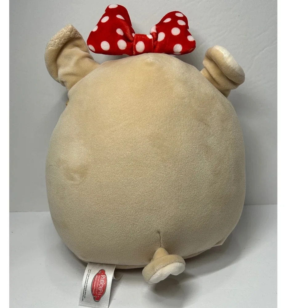Squishmallows Rudolph Red Nosed Reindeer‎ Clarice Plush Bow Cute Small Toy 9